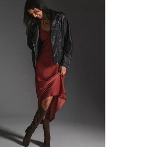 By Anthropologie Faux Leather Eyelet Jacket size S new